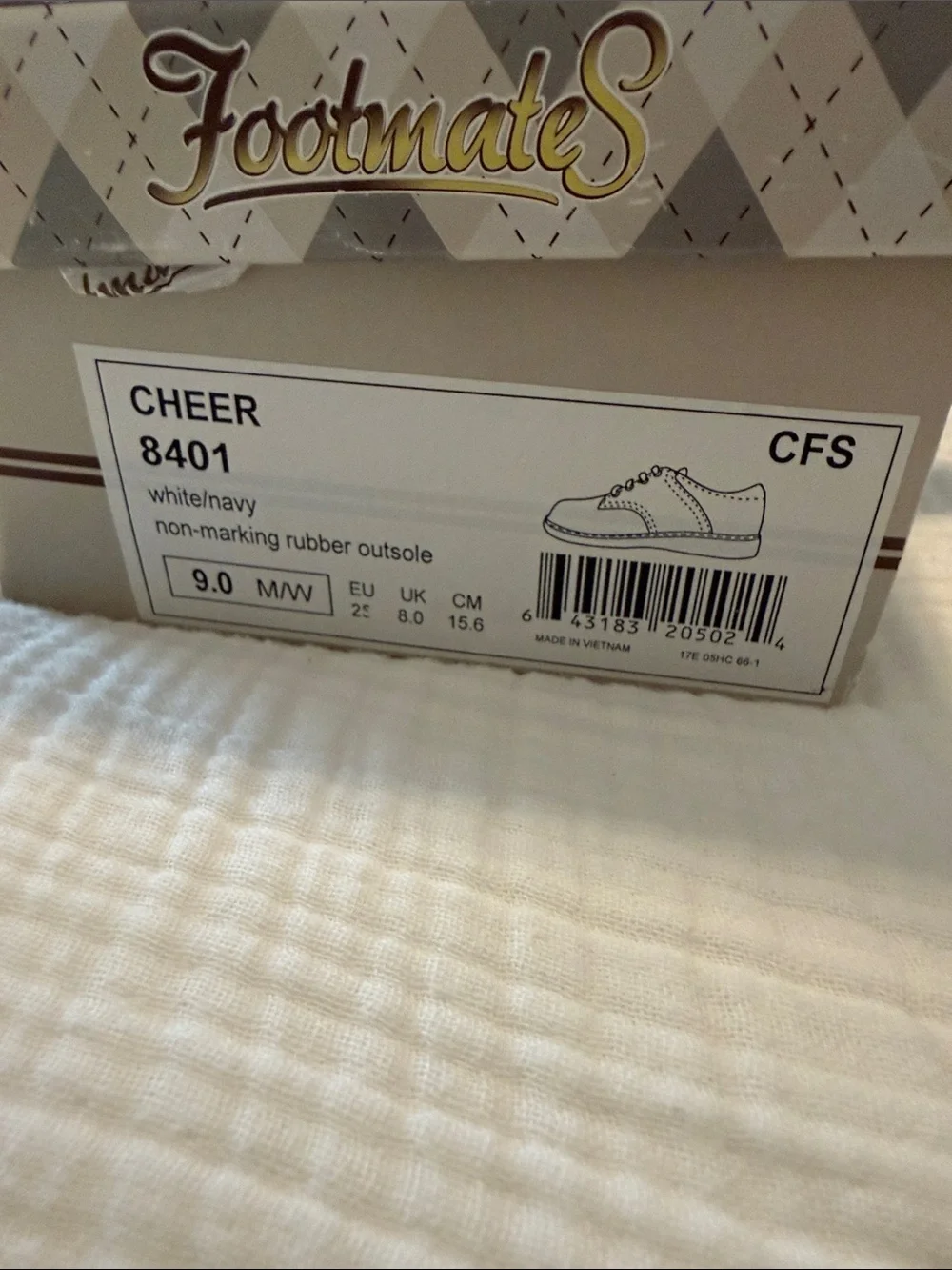 FootMates navy white classic cheer shoes in 9T
